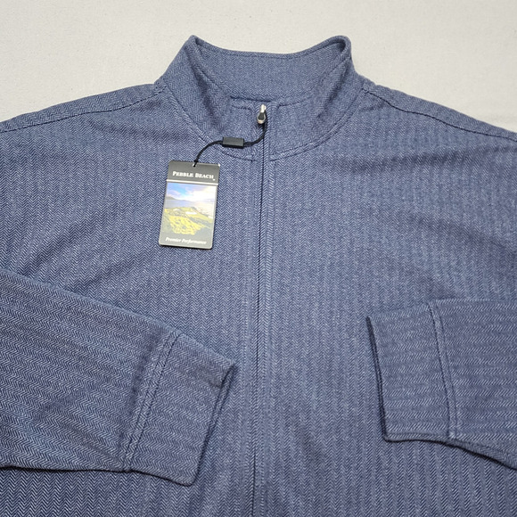NWT Pebble Beach Golf Performance Jacket Men's Navy Blue Full Zip‎ Up Sz XL - Picture 1 of 9